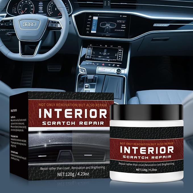 Car Scratch Repair Kit - 2026 Upgraded，Interior Scratch Remover for Car Dashboards, Plastics, and Leather, Long-Lasting Protection and Gloss Enhancement - 4.23 oz