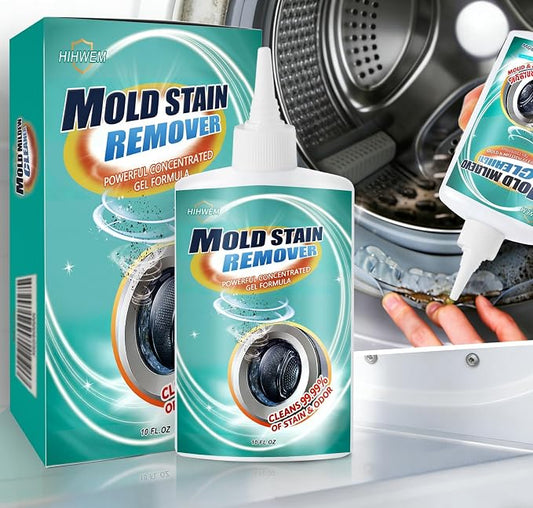 HIHWEM MoldStain Remover Gel, Washing Machine Seal Cleaner for Front Load Washer, Tiles Grout Cleaner Bathroom Cleaning Home Kitchen Sinks Caulk Cleaning, 10 Oz