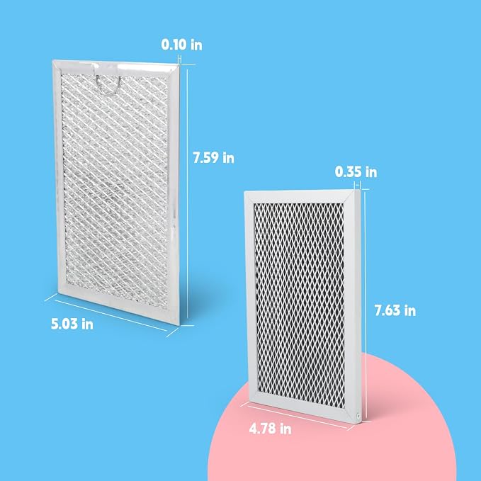 Microwave Grease and Charcoal Filter Set Compatible with GE JVM3160DF8BB JVM3160DF8CC JVM3160DF8WW JVM3160RF8SS JVM1540SM1SS JVM1540SM2SS Microwave Maintenance Kit, Set of 3