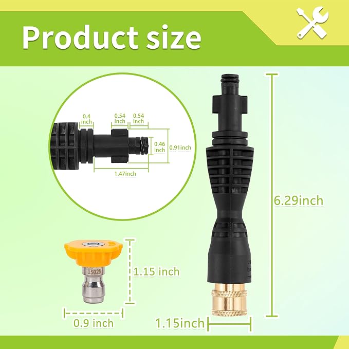 FIXFANS Foam Cannon, Compatible with Portland Husky Ryobi Pressure Washer | Wide Neck Pressure Washer Foam Lance, Power Washer Foam Blaster, 1/4 Inch Quick Connector, 5 Nozzles, 1L