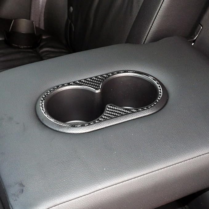 Real Carbon Fiber Trim for Honda CRV Accessories | for CR-V 2012 2013 2014 2015 2016 Rear Cup Holder Panel Frame Sticker Interior Thick Overlay Decal