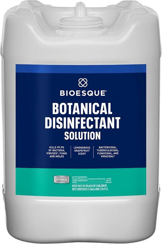 Bioesque Botanical Disinfectant Solution, Heavy Duty Broad-Spectrum Disinfectant, Kills 99.9% of Bacteria, Viruses*, Fungi, & Molds, 5 Gallon (Pack of 1)
