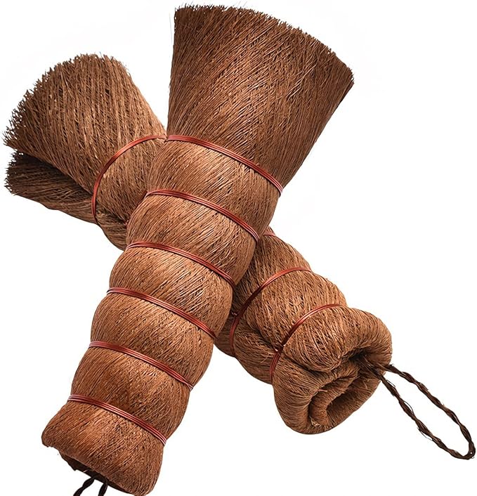 1 Pack Palm Dish Brush, Natural Palm Fiber Scrub Brush for Washing Dishes, Pots & Pans - Soft, Dense Bristles Non-Scratch, Hanging Loop for Easy Storage, Ideal for Kitchen Cleaning