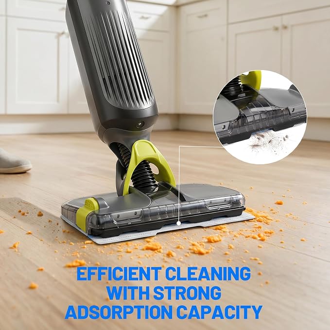 12 PCS Disposable Mop Replacement Pads for Shark VACMOP VM252 VM401 VM180 | Hard Floor Mop Pads Refills With 1 Upgraded Dirt Chamber and 1 Filter, for All Sealed Floors, 12+1+1 Pack