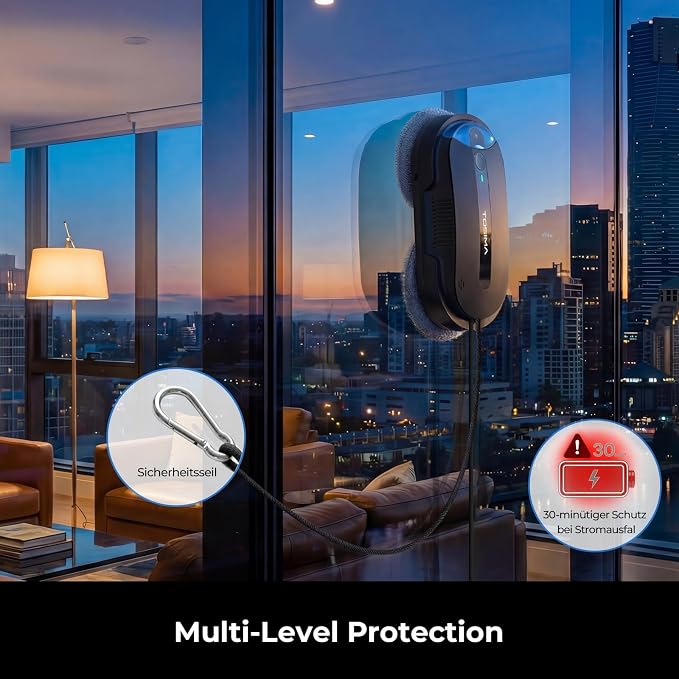 Tosima X1 Window Cleaning Robot – Dual-Nozzle Ultrasonic Water Atomization, 85 ml Visible Water Tank, Automatic Window Cleaner for Large & Small Windows