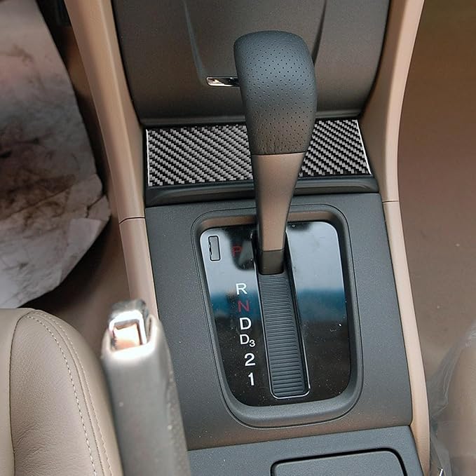 Real Carbon Fiber Trim for Honda Accord Accessories | for 2003 2004 2005 2006 2007，Dash Central Console Lower Cover，Thick Overlay Sticker Decal