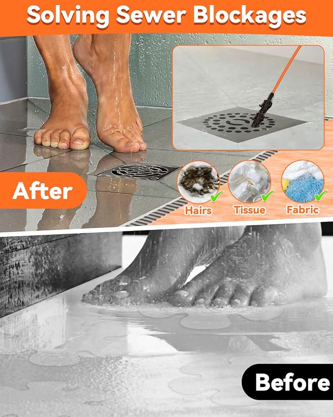 35 Inch Anti-break Metal Drain Snake, Hair Clog Remover, Drain Cleaner Tool with Nylon Coating Sink Snake, Clog Remover for Shower, Bathroom Sink Tub (6 Pack)