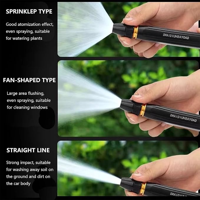 Home High-Pressure Car Wash Water Gun, Hose Nozzle, Garden Hose Sprayer with water pipe buckles, Adjustable Spray Patterns, for Watering Plants and Vegetables, Car Washing and Outdoor Cleaning (2)