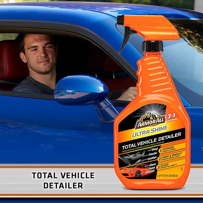 Armor All Ultra Shine Total Vehicle Detailer, Car Detailer Spray for Interior and Exterior Use, 22 Fl Oz (Pack of 2)