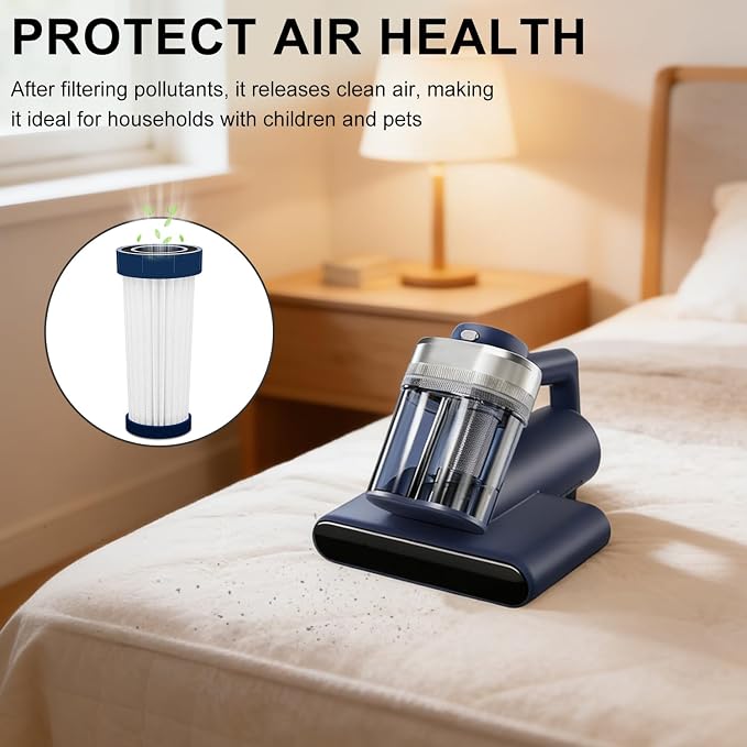 Mattress Vacuum Replacement Filter Compatible with Teant Mattress Vacuum Cleaner,Teant Blue, Gray Upgrade and Pink Bed Vacuum Cleaner.HEAP Filter-4Pack