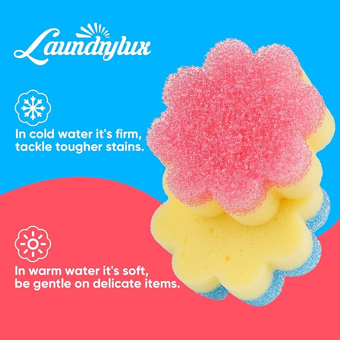 LAUNDRYLUX Scrub Sponge, Dual-Sided Temperature-Responsive Scrubber - Non-Scratch - Multipurpose Dish Sponges for Kitchens, Bathrooms, and Outdoor Use - 3 Pack