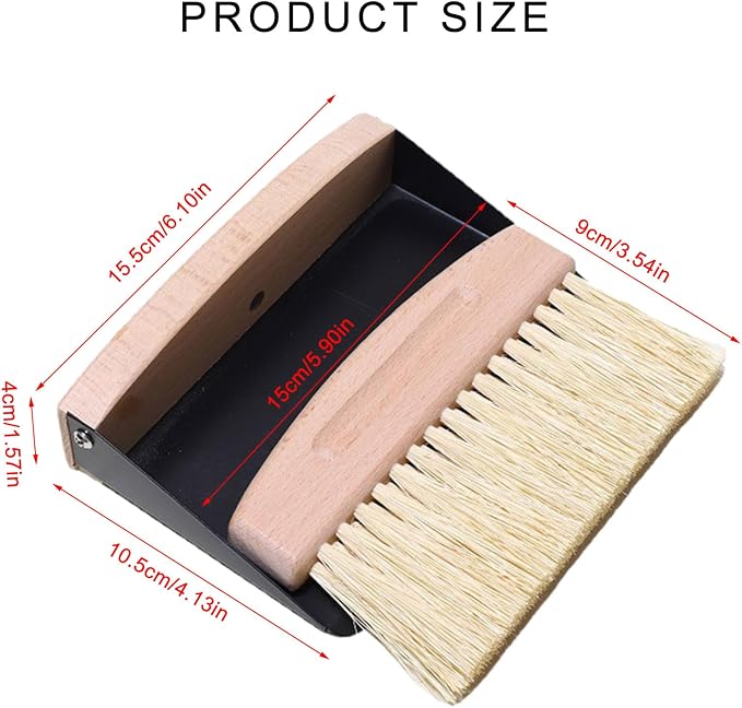 Beechwood Hand Broom And Dustpan For Easy Surfaces And Floor Maintenance Comfortable Grip Brush Beechwood Texture