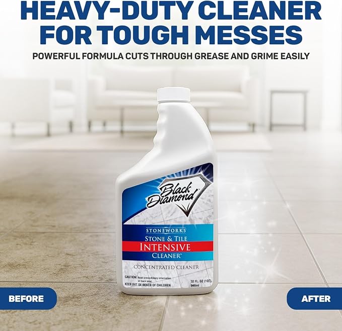 Black Diamond Stoneworks Stone & Tile Intensive Cleaner – Professional Deep Cleaner for Marble, Limestone, Travertine, Granite, Slate, Ceramic & Porcelain Tile – Acid-Free Concentrate (4-Gallons)