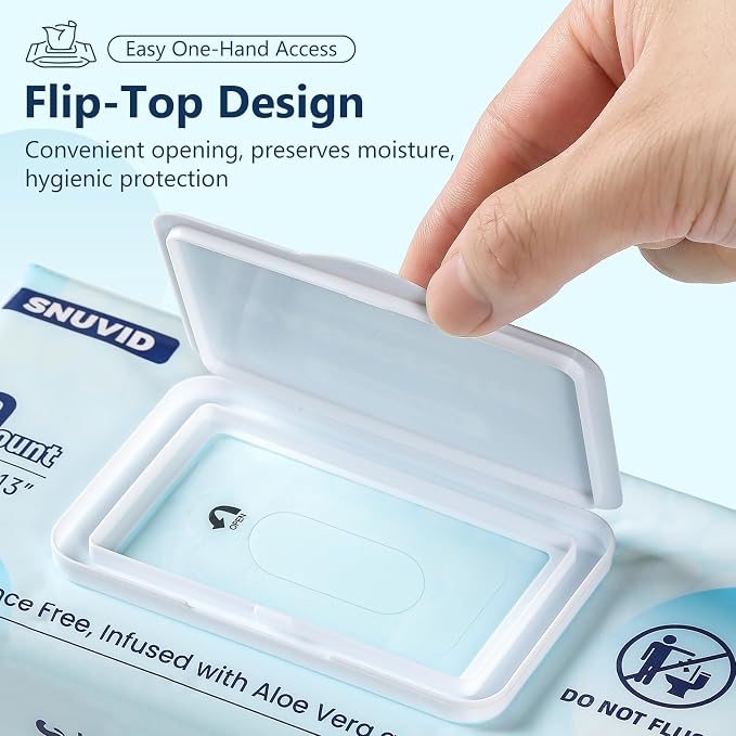 Adult Wipes for Elderly - 720 Count Extra Large 8"x13" Disposable Washcloths Rinse Free Bathing Wipes for Incontinence & Bedridden Care - Thick, Soft & Unscented with Aloe & Vitamin E (12 Packs of 60)
