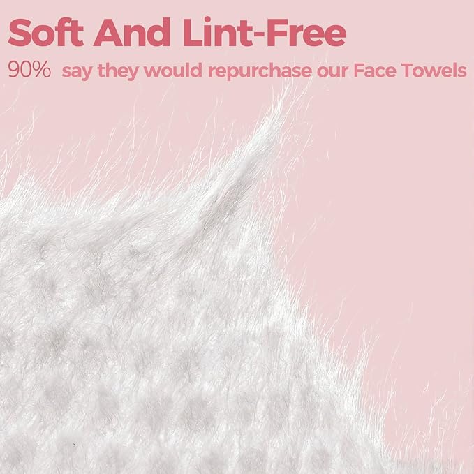 Disposable Face Towels, Thick &Soft Face Towelettes Disposable,Lint-Free And Odor-Free Dry Faces Wipes,Suitable For Daily Care Of Sensitive Skin,Facial Cleansing,And Makeup Removal(50 Count)