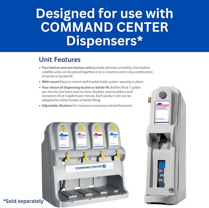 VIREX Diversey II 256 Disinfectant Cleaner Command Center, 1.5 gal | One Step Cleaning, Fast Contact Time, Controls Odors, Cost Efficient 1:256 Dilution, Multi Surface Use