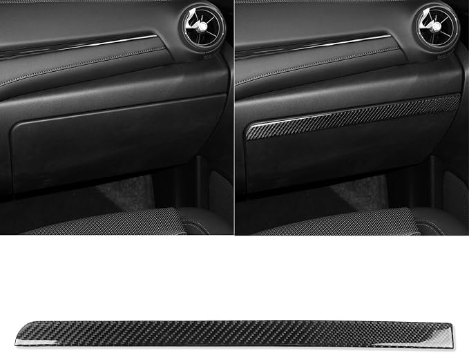 Car Glove Box Decals Fit for Chevy Blazer L/LT/RS/Premier 2019-2025 | Real Carbon Fiber|Passenger Side GLove Box Cover Trim|Thick Overlay|Anti-scratch|Self-adhesive