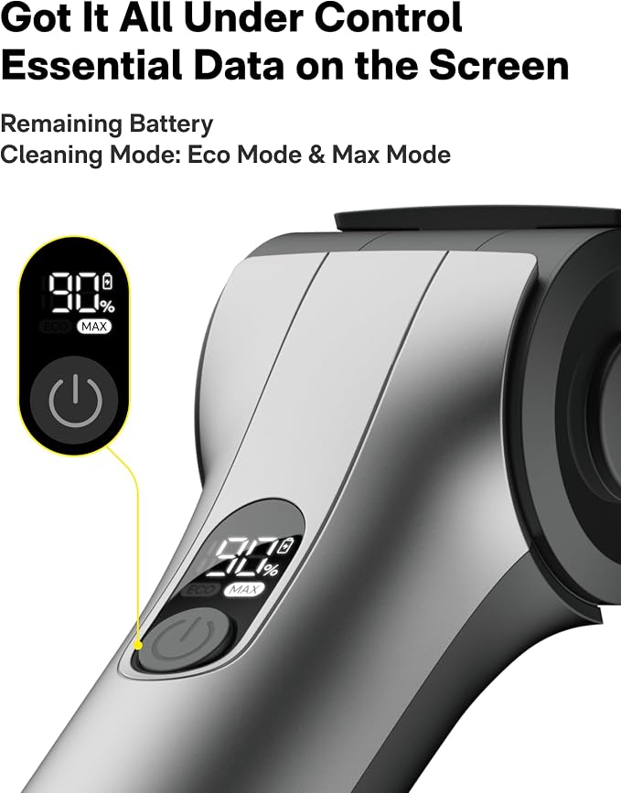 HOTO Flexi™ Cordless Electric Spin Scrubber, Adjustable Angle, Extendable Handle, Smart Display, IPX7 Waterproof, Powerful Cleaning Scrubber with 8 Replaceable Brush Heads, for Bathtub, Bathroom, Tile