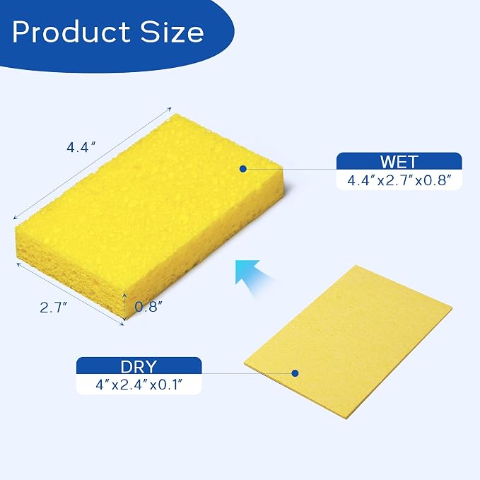 ARCLIBER Cellulose Sponges,Heavy Duty Scrub Kitchen Sponge No Scratching,Pop Up Eco DIY (6 Pack)