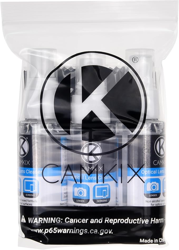 Lens and Screen Cleaning Kit - 3X Cleaning Spray, 3X Microfiber Cloth - Perfect to Clean The Lens of Your DSLR Camera (3 Bottles)