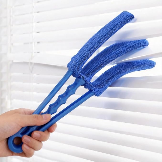 2 Pcs Blind Cleaner Duster Tool | Window Blind Duster Brush with 6 Microfiber Sleeves, Blinds Cleaner Tool for Window Blinds, Car Air Condition, Exhaust Vent