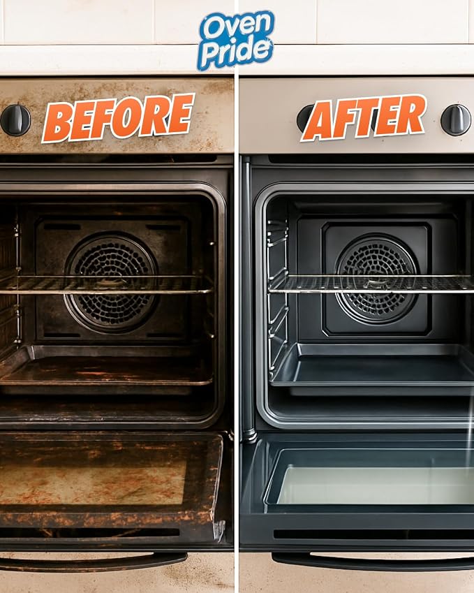 Oven Pride Oven Cleaner - 500ml Complete Oven Cleaning Kit with Safety Gloves & Cleaning Bag - Cleans First Time - Oven Cleaner Heavy Duty - Degreases Oven Without Scrubbing