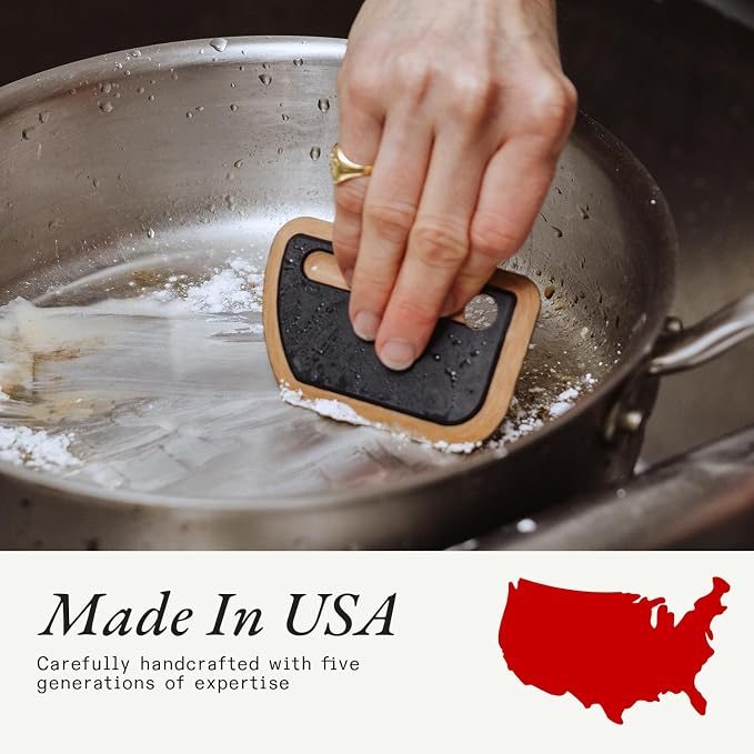 Made In Cookware - 3 Piece Stainless Steel Cleaning Set | Includes Pan Scraper, Scrub Cloth & Stainless Steel Cleaner, Complete Cleaning System, Crafted in USA