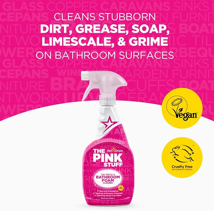 Stardrops – The Pink Stuff Ultimate Cleaning Pack – Miracle Cleaning Paste, Multi-Purpose Spray & Bathroom Foam – Cuts Grease, Removes Stains, Cleans Kitchens, Bathrooms, and More
