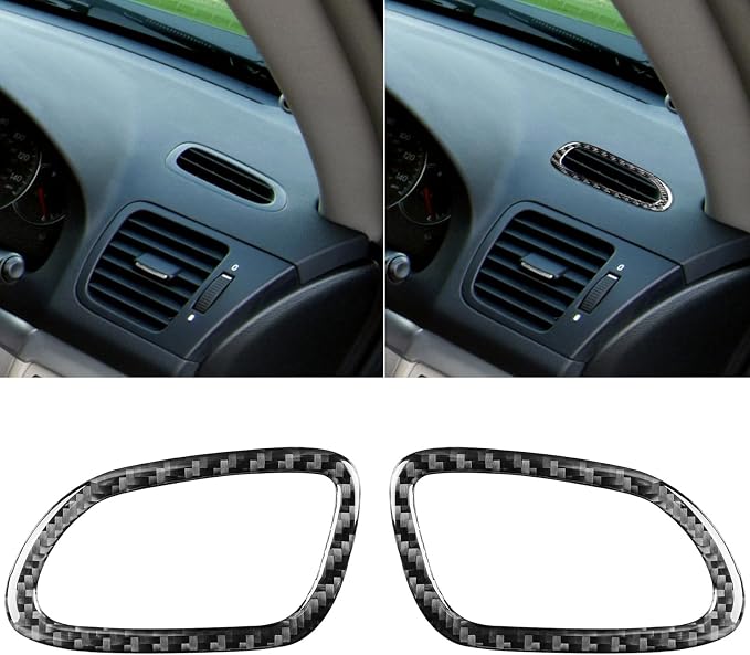 JKYUKU Real Carbon Fiber for Subaru Accessories Dashboard Both Sides | for Legacy/Outback 2005-2009, Black Dashboard Both Sides Demisting Wind Outlet Defogging Sticker, Easy Installation/Removal