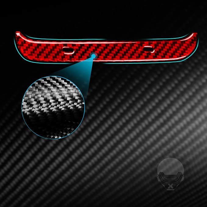 Red Real Carbon Fiber Trim for Tesla Accessories | for Model 3 2017-2022 / Model Y 2020-2024 Rear Air Condition Vent Outlet Sticker Interior Thick Overlay Decal