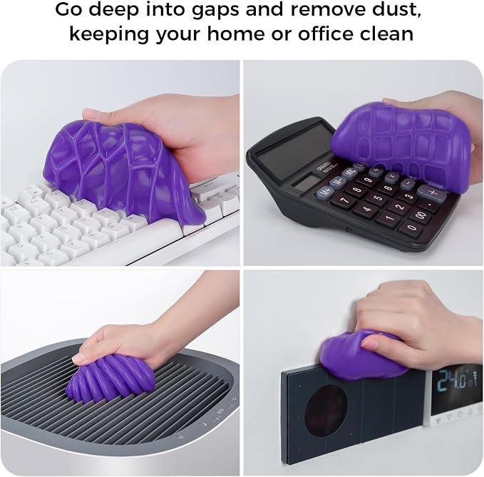 ColorCoral Cleaning Gel for Car Universal Gel Cleaner Auto Detailing Car Vent Keyboard Cleaning Putty Car Interior Cleaner Dashboard Dust Remover Putty Auto Duster Cleaning Kit 160G - Purple | Universal Cleaning gel for Car Interior electronic Detailin...