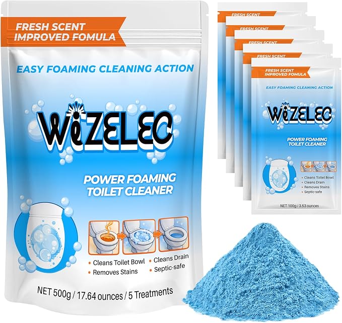 Toilet Bowl Cleaner Powder, Freshness Toilet Bowl Cleaner, Foaming Bathroom Sink Cleaner, Self Activating 5-Pack