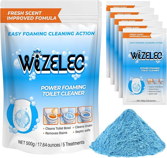 Toilet Bowl Cleaner Powder, Freshness Toilet Bowl Cleaner, Foaming Bathroom Sink Cleaner, Self Activating 5-Pack