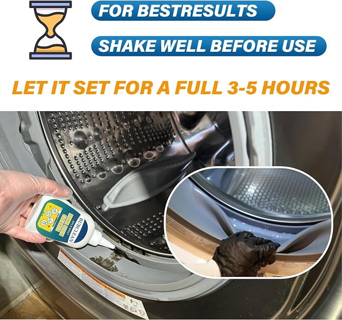 Home Stain Remover Gel Cleaner, Heavy Duty Black Surface Stain Cleaner for Washing Machine, Bathroom Grout, Shower, Bathtub, Tile, Fridge Rubber, Kitchen Sinks, 2 Packs