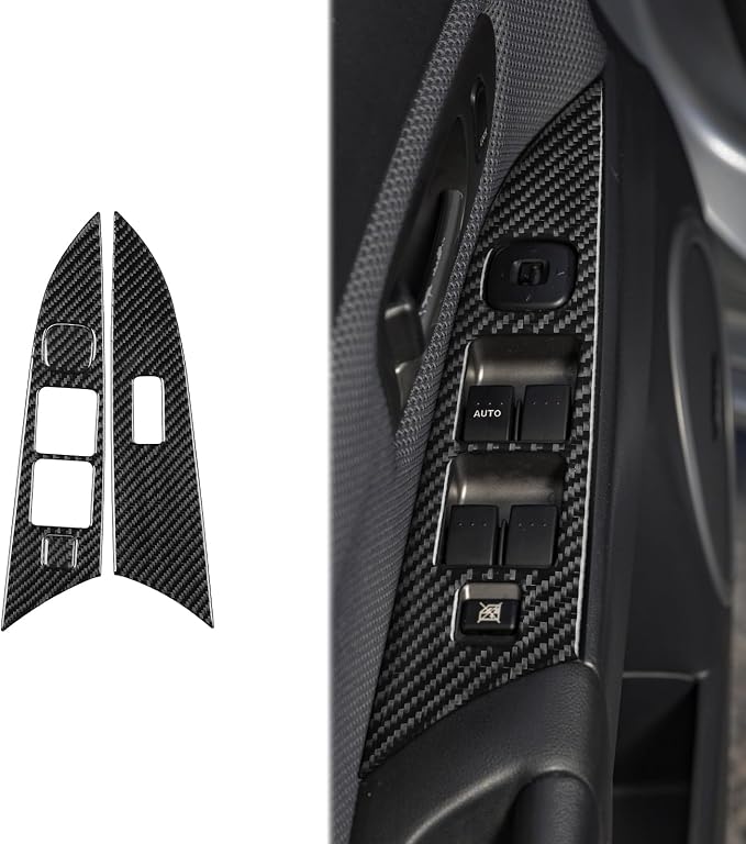 Fit for Mazda 3 2004-2009 Carbon Fiber Door Window Switch Stickers | Door Window Switch Panel Trim Decorations | Accessories | Anti-scratch | Self-adhesive