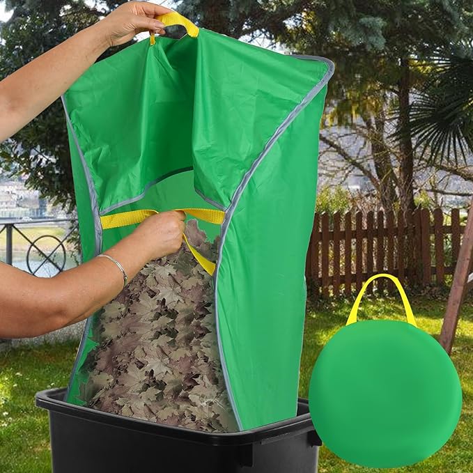 UQM Leaf Collector, Portable Pop Up Leaf Bags, Foldable Leaf Pick Up Tools | Reusable Yard Garden Bags for Leaves Lawn Trash, Patent Number D1005635