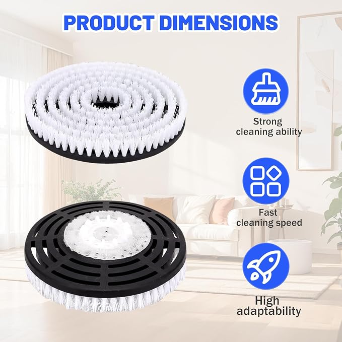 Upgraded Steam Mop Pads for Shark S7000 Series - Replacement Brush Heads with Scrubbing Bristles | Deep Cleans Hardwood, Tile, Laminate Floors | Compatible with S8201/S8001/S7201 Models-2 Pack