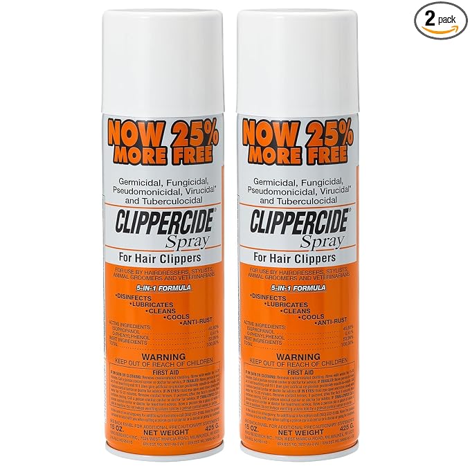 Clippercide Disinfectant Spray 15 Ounce Size (354ml) 2 Count (2 Pack)