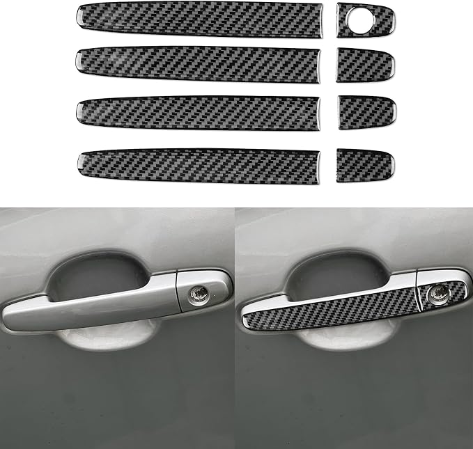 Exterior Door Handle Trim for Toyota Corolla 2009-2013 Accessories Black | Soft Carbon Fiber | Upgrades for Car | Only for Left-Hand Drive | Anti-Scratch | Sporty Style