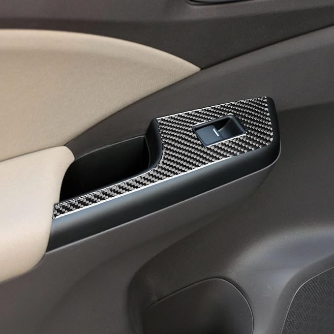 Real Carbon Fiber Trim for Honda CRV Accessories | for CR-V 2012 2013 2014 2015 2016 Window Lift Control Button Panel Cover Sticker Interior Thick Overlay Decal