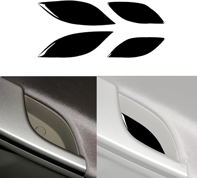 Glossy Bright Piano Black Car Inner Door Storage Slot Inside Pad Decoration Sticker Interior Trim Compatible with Toyota Corolla 2009 2010 2011 2012 2013 Auto Trim Accessories