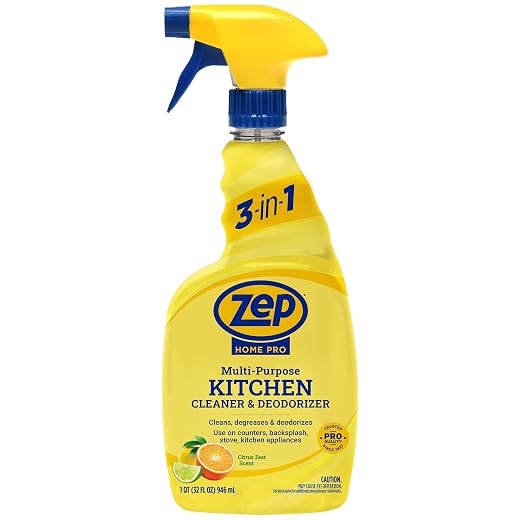 Zep Home Pro Multi-Purpose Kitchen Cleaner & Deodorizer - 32 oz - (Pack of 1) - R52613 - Use on Counters, Backsplash, Stove, Kitchen Appliances