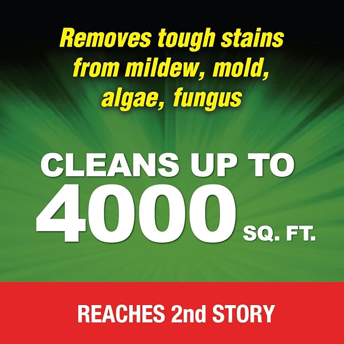 Moldex Concentrated Instant House Wash, 56 oz, Yellow | Removes stains caused by mold, mildew, algae, fungus and moss. No scrubbing. Cleans up to 4,000 sq ft