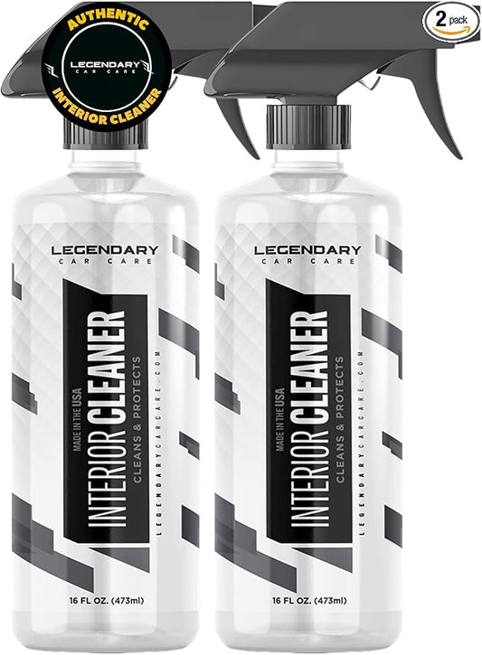 Legendary Interior Cleaner 16oz (2Pack) - All Purpose Interior Detailer & Carpet Cleaner for Cars - Safe on Leather, Plastic, Vinyl, Upholstery & Dashboard - UV Protectant - Tough on Stains & Dirt