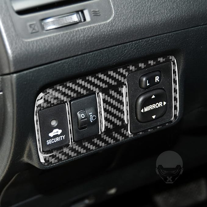 Driver Push Button Trim for Toyota Corolla 2009-2013 Accessories Black | Soft Carbon Fiber | Upgrades for Car | Only for Left-Hand Drive | Anti-Scratch | Sporty Style