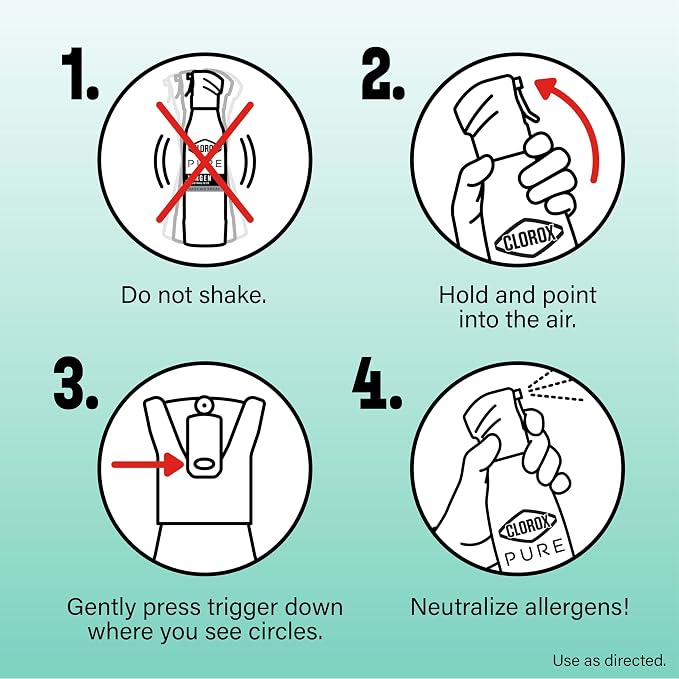 Clorox PURE Allergen Neutralizer Daily Air Spray, Clean Breeze, 8 Ounces
