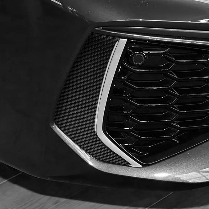 Carbon Fiber Front Grille Stickers Fit for Audi A3 8Y S3 2021-2025 | Front Grille Bumper Side Trim Decorations | Accessories | Anti-scratch | Self-adhesive