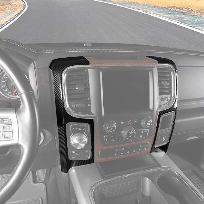 RT-TCZ for RAM Carbon Fiber Center Console Dashboard Air AC Vents Trim Cover for Dodge RAM 2012-2017 ABS Interior Accessories 2pcs