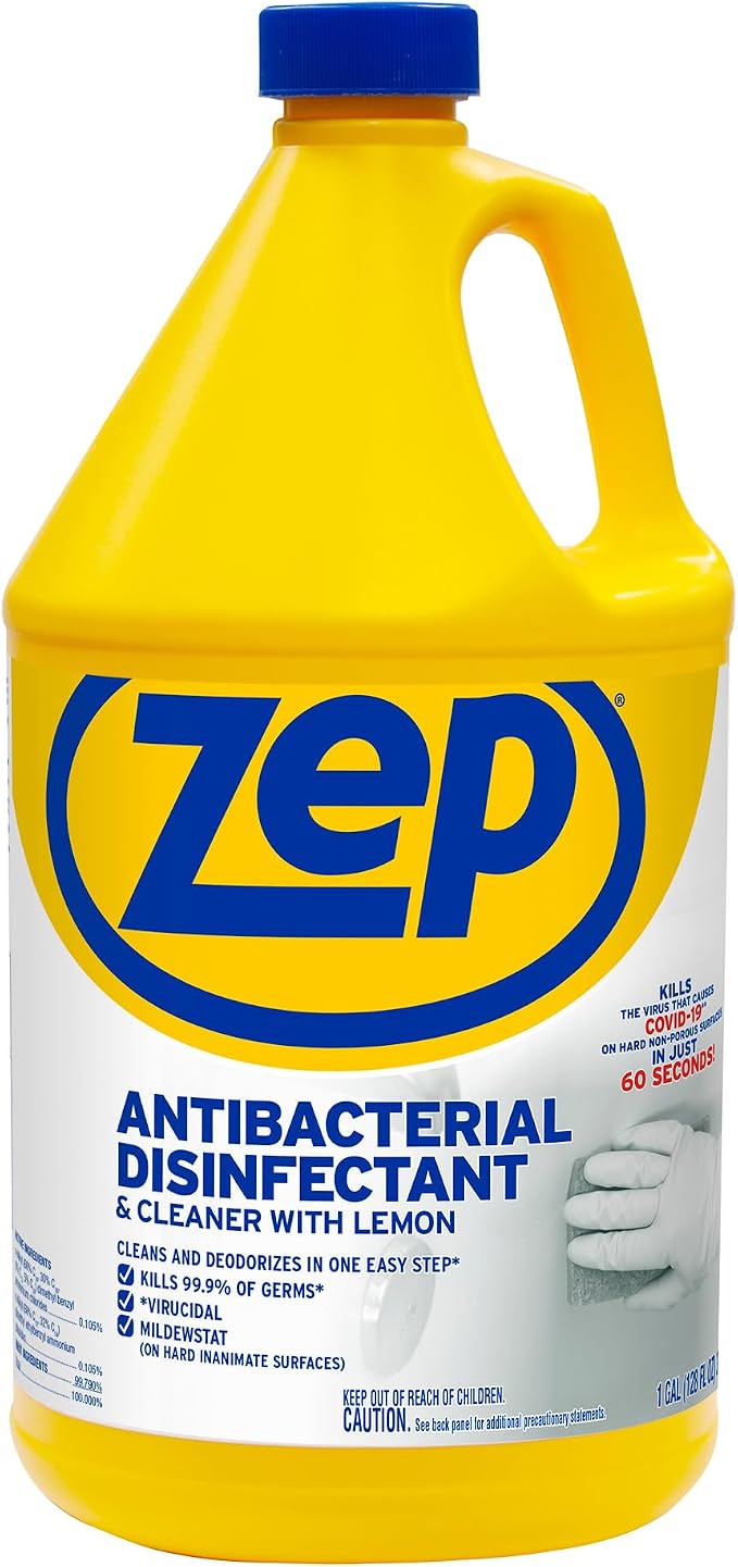 Zep Commercial 1041688 Antibacterial Disinfectant Cleaner with lemon , 1 gal Bottle