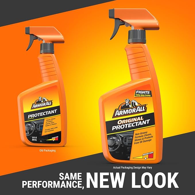 Armor All Original Protectant (28 fl. oz.) | Car cleaning spray, dashboard cleaner for car interior safe on vinyl, rubber, plastic; apply with cloth, not for controls